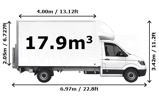 Luton Van - Side View Dimension